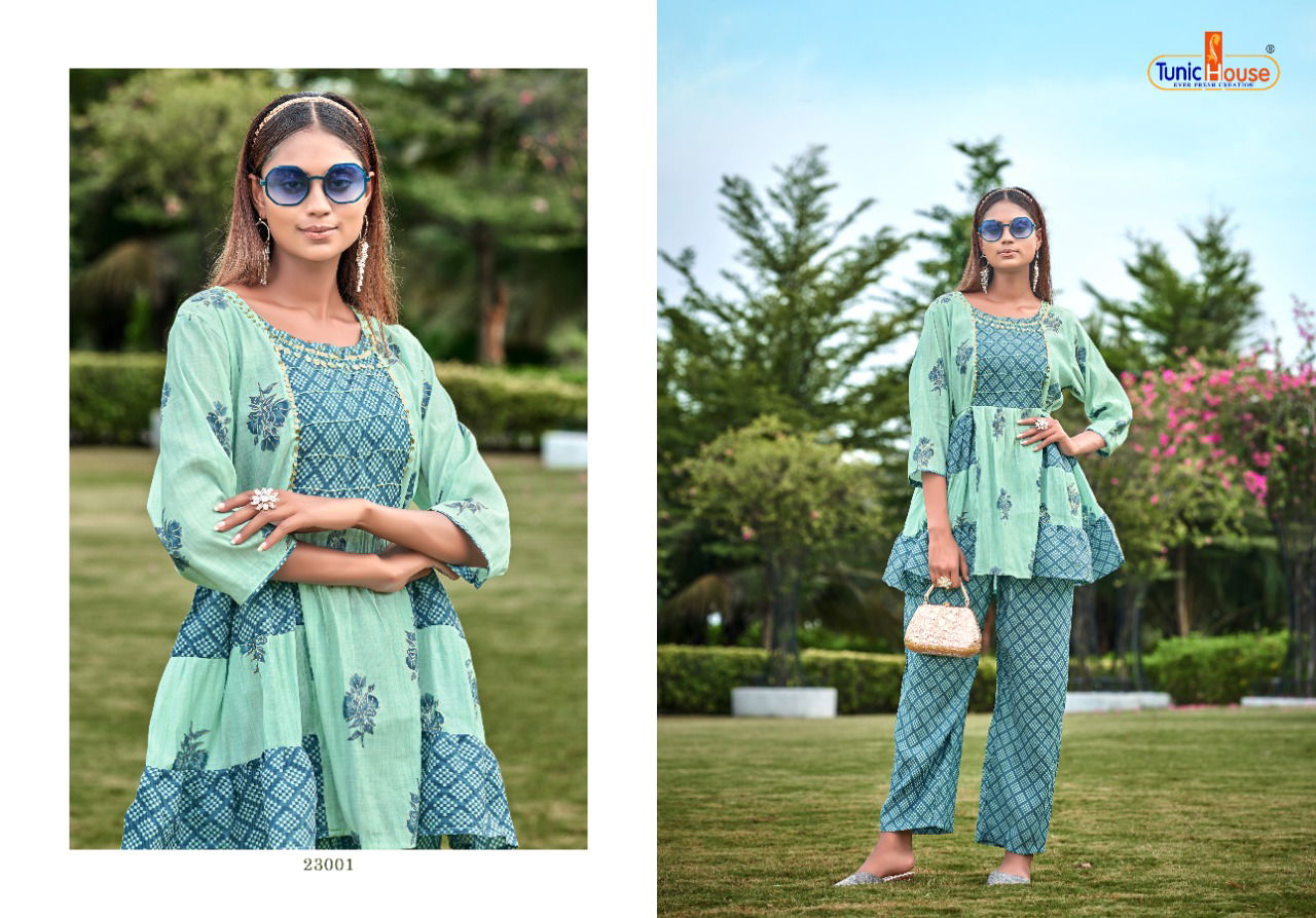 Tunic House Fusion Fancy Stylish Wholesale Designer Kurti With Bottom